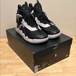 Black and White Air Jordan Sneakers